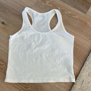 White racerback cropped tank